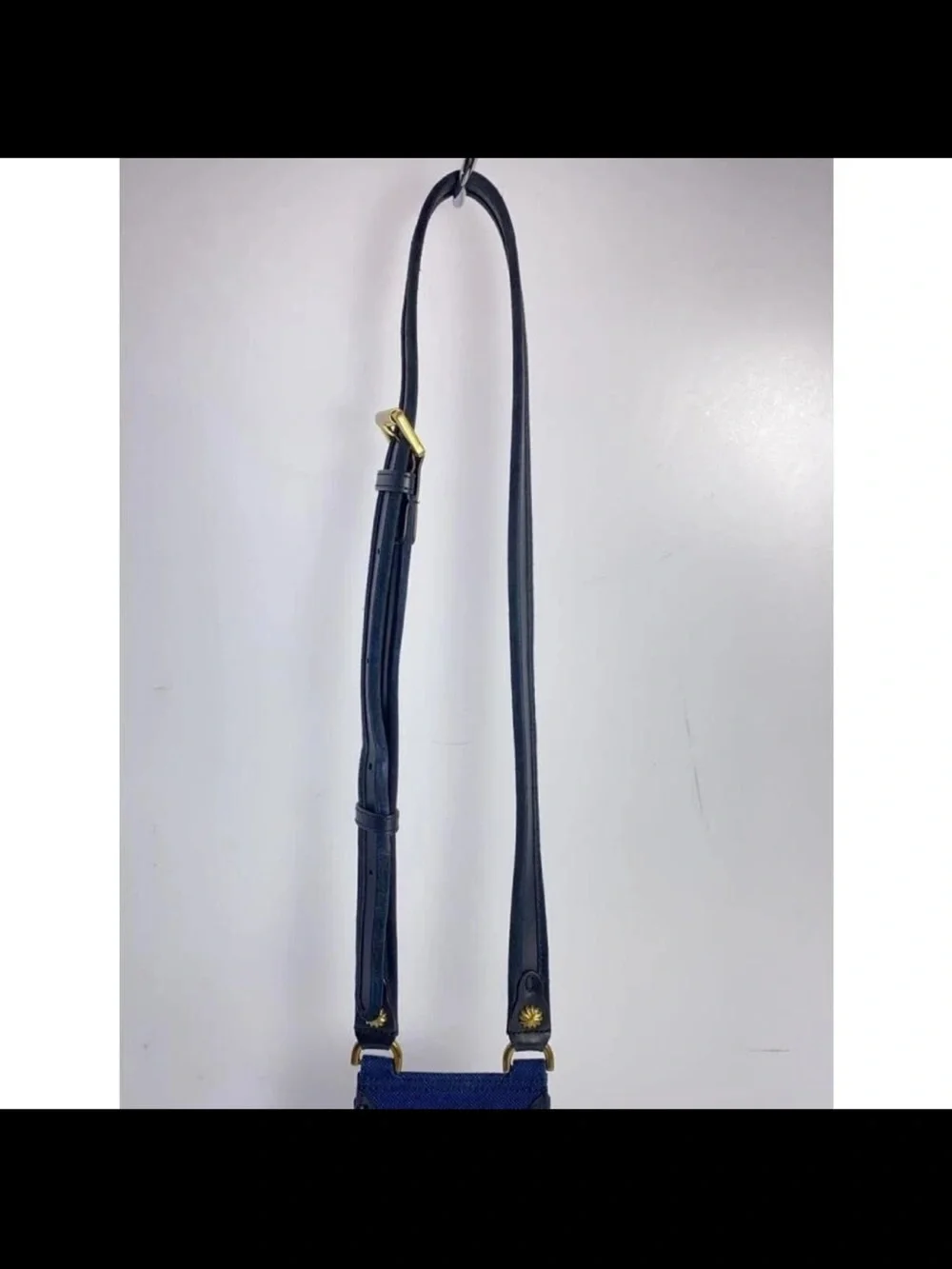 Mulberry Blue Canvas and Leather Crossbody Pouch